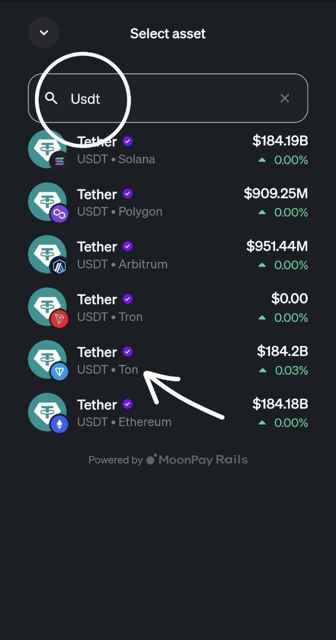 Select Tether USDT TON
